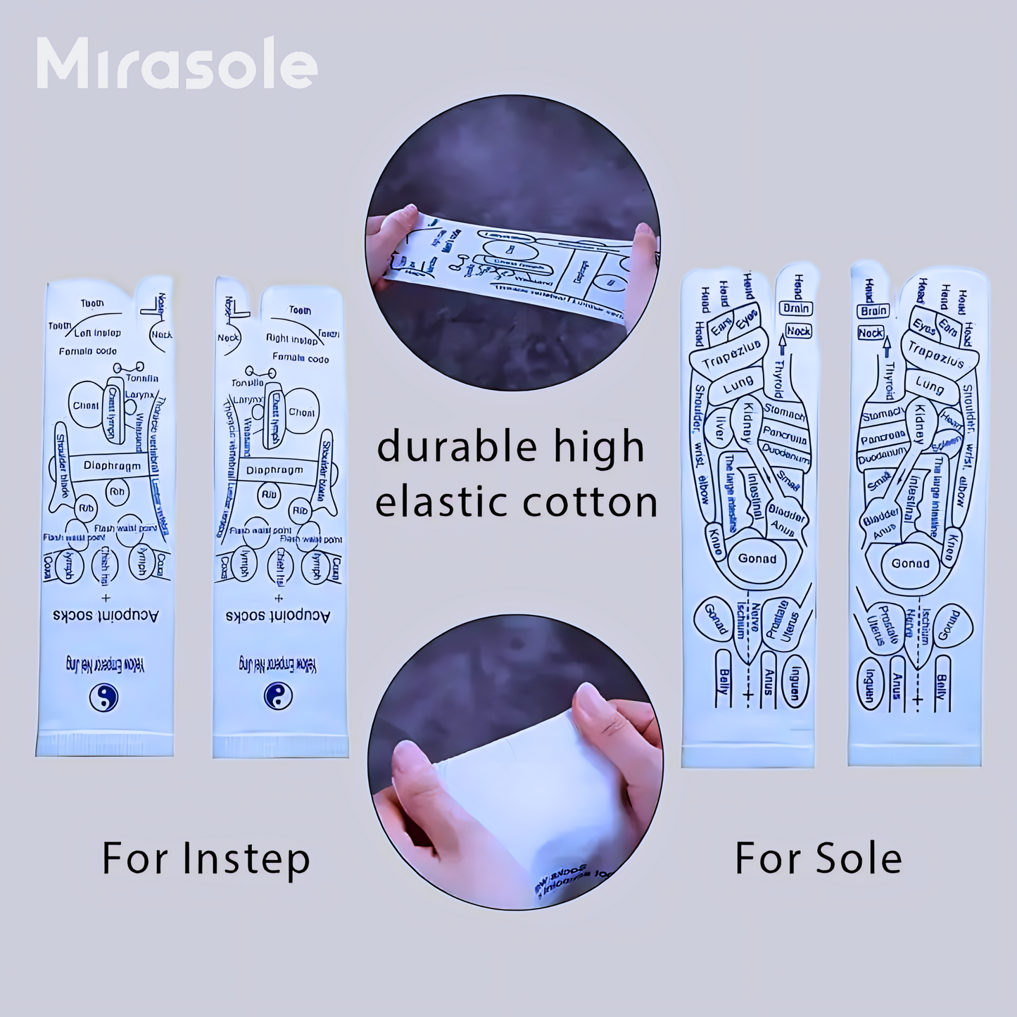 Mirasole™ Acupressure Reflexology Socks With Massage Tool